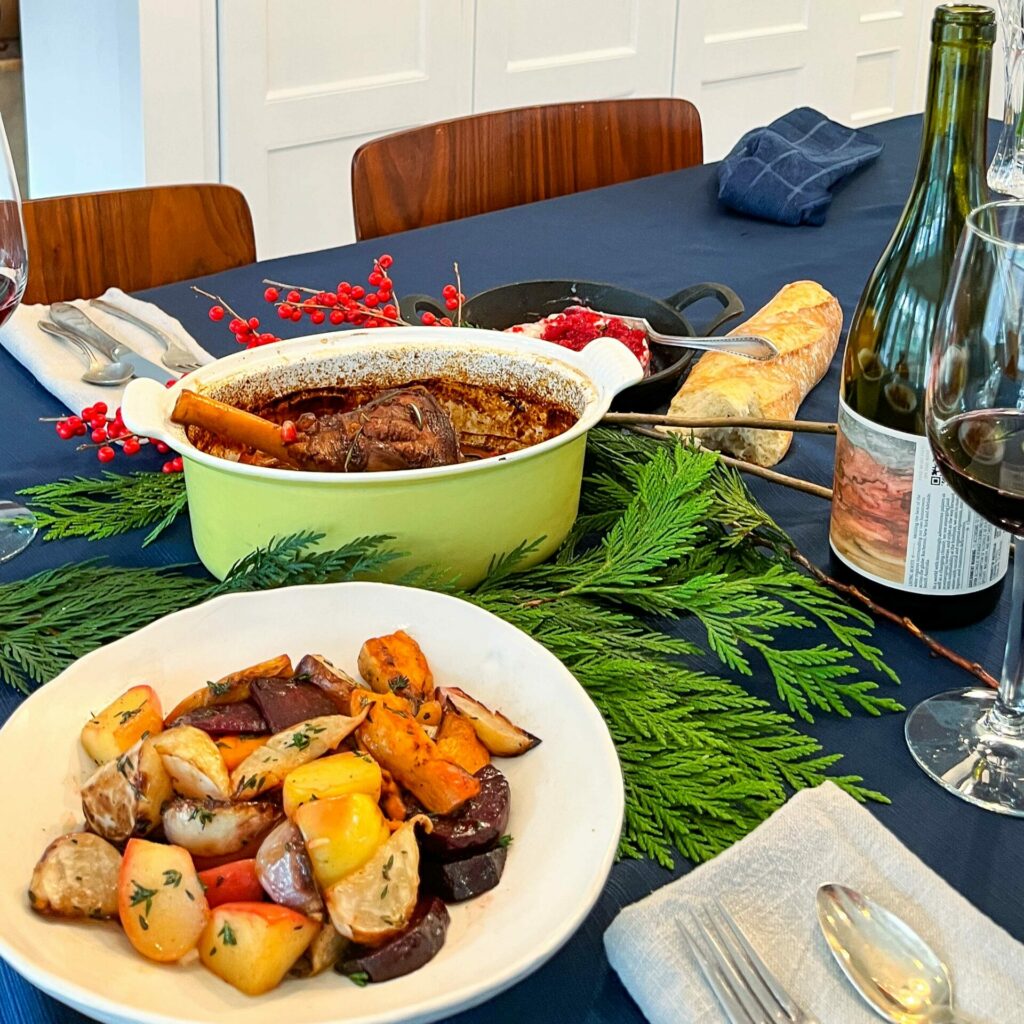 Braised Lamb Shank with Pomegranate Demi-Glace 